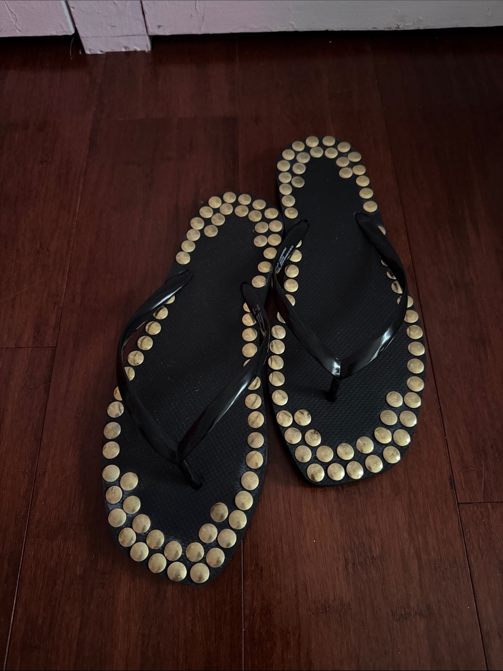 Gold Studded Flip Flops
